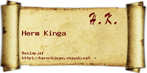 Herm Kinga névjegykártya